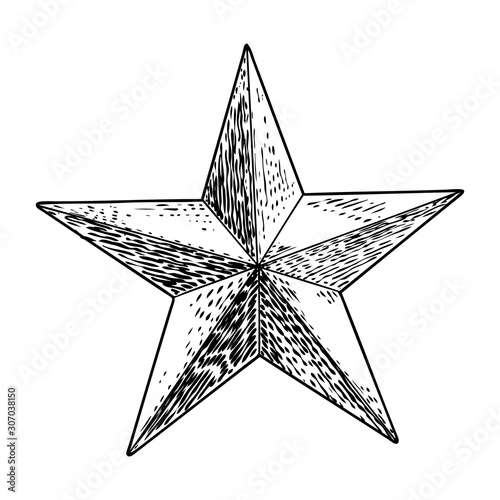 Realistic low polygon geometry shape star crystal. 3d geometric drawing. Vector.