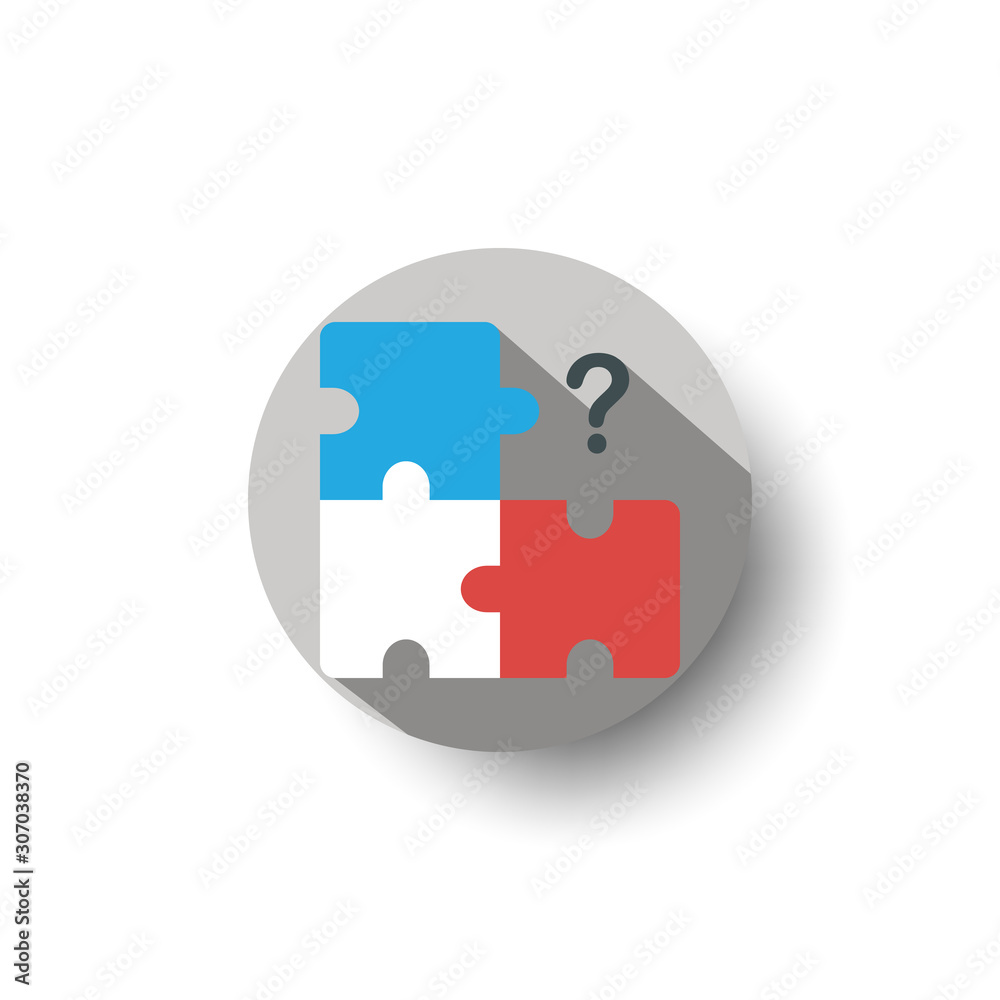 puzzle strategy flat long shadow icon style puzzle strategy flat long shadow icon style