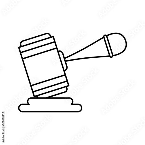 justice hammer device isolated icon