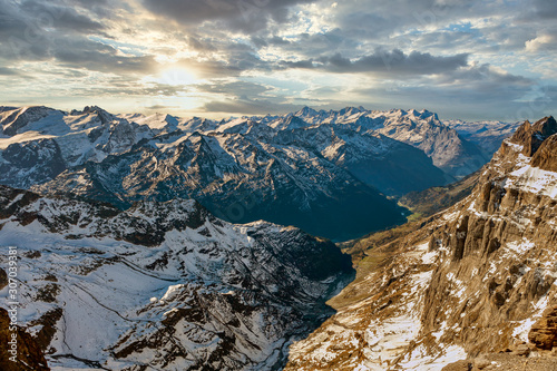 The great and beautiful snow mountain View from the top of titlis mountain in Engellberg, Switzerland. © Lowpower