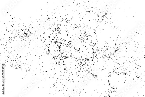 Abstract grainy texture isolated on white background. Top view. Dust, sand blow or bread crumbs.Silhouette of food flakes such as salt or almond or wheat flour spread on the flat surface or table.