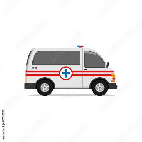 Fototapeta Naklejka Na Ścianę i Meble -  ambulance vector design in white with red stripes
