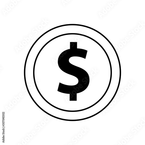 Fototapeta Naklejka Na Ścianę i Meble -  coin money dollar isolated icon