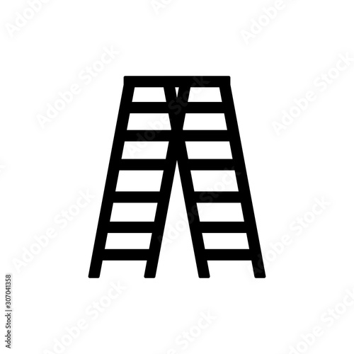 Ladder design, Step construction climb work stairway tool and repair theme Vector illustration photo