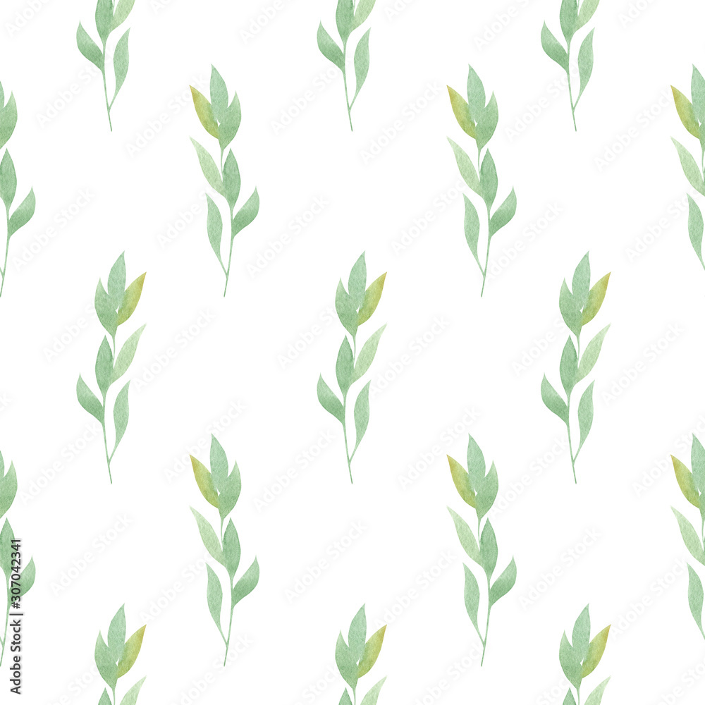 Watercolor seamless pattern with leaves. Used in textiles, paper products, wrapping paper, scrub paper and more. Watercolor seamless pattern with leaves. Used in textiles, paper products, wrapping paper, scrub paper and more.