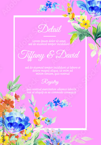 Watercolor flowers illustration