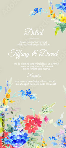 Watercolor flowers illustration