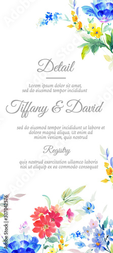 Watercolor flowers illustration