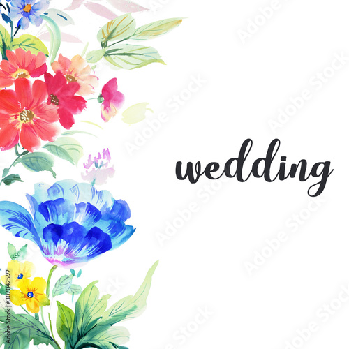 Watercolor flowers illustration