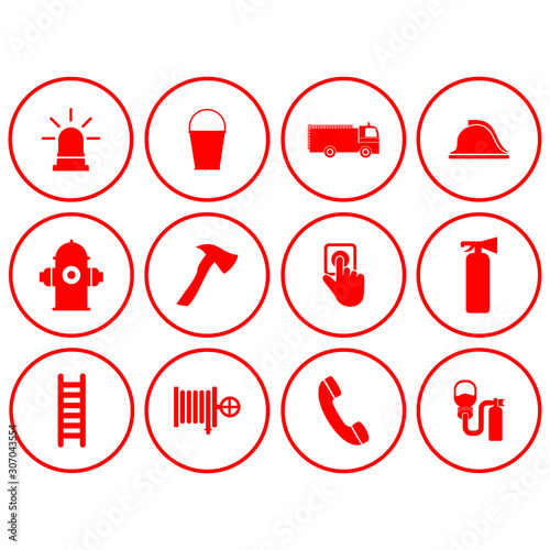 fire emergency tools sign icon vector design symbol