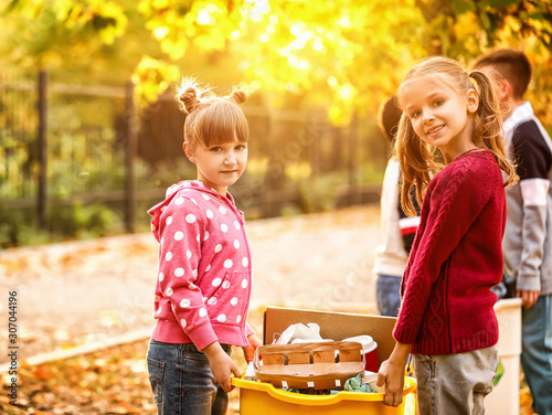 Little children collecting ...