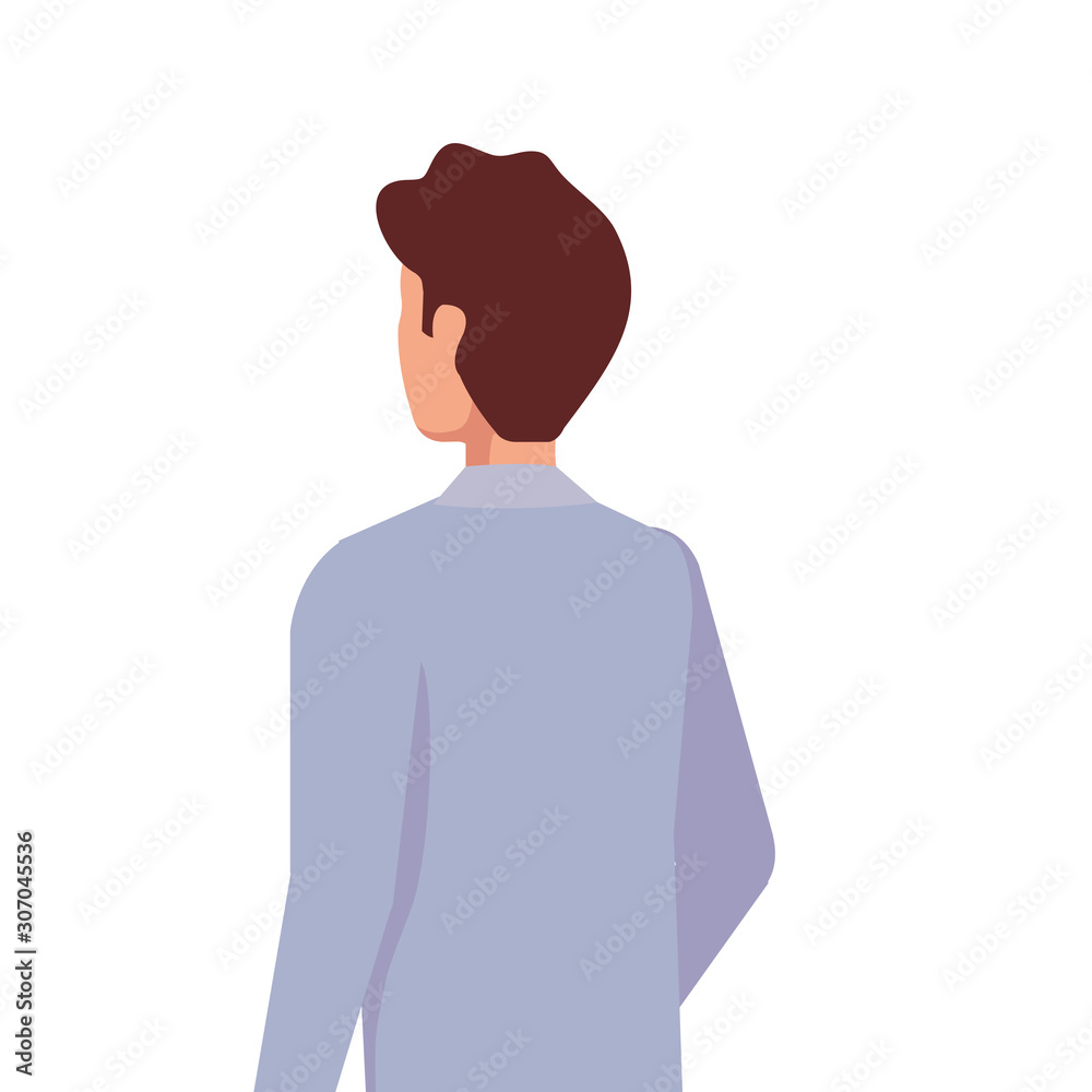 back businessman elegant avatar character icon vector illustration design back businessman elegant avatar character icon vector illustration design