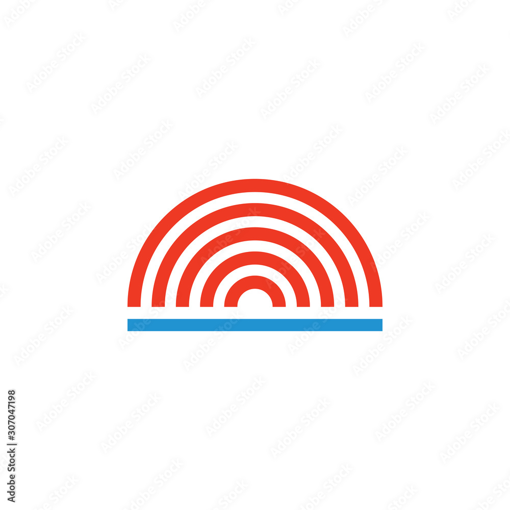 sun ocean stripes geometric simple design vector sun ocean stripes geometric simple design vector