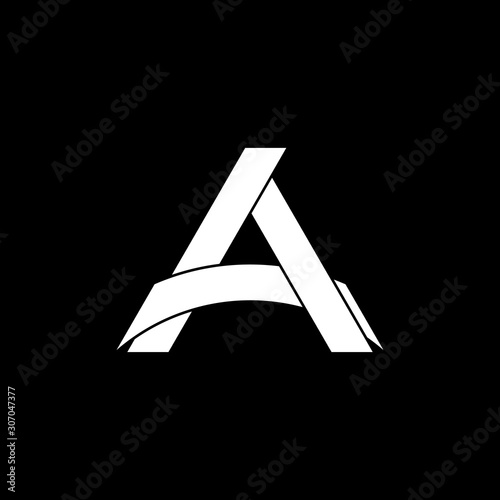 letter a overlapping paper logo vector