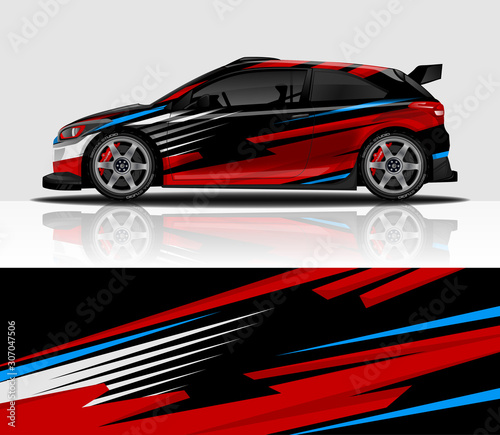 Car wrap decal design vector  for advertising or custom livery WRC style  race rally car vehicle sticker and tinting.