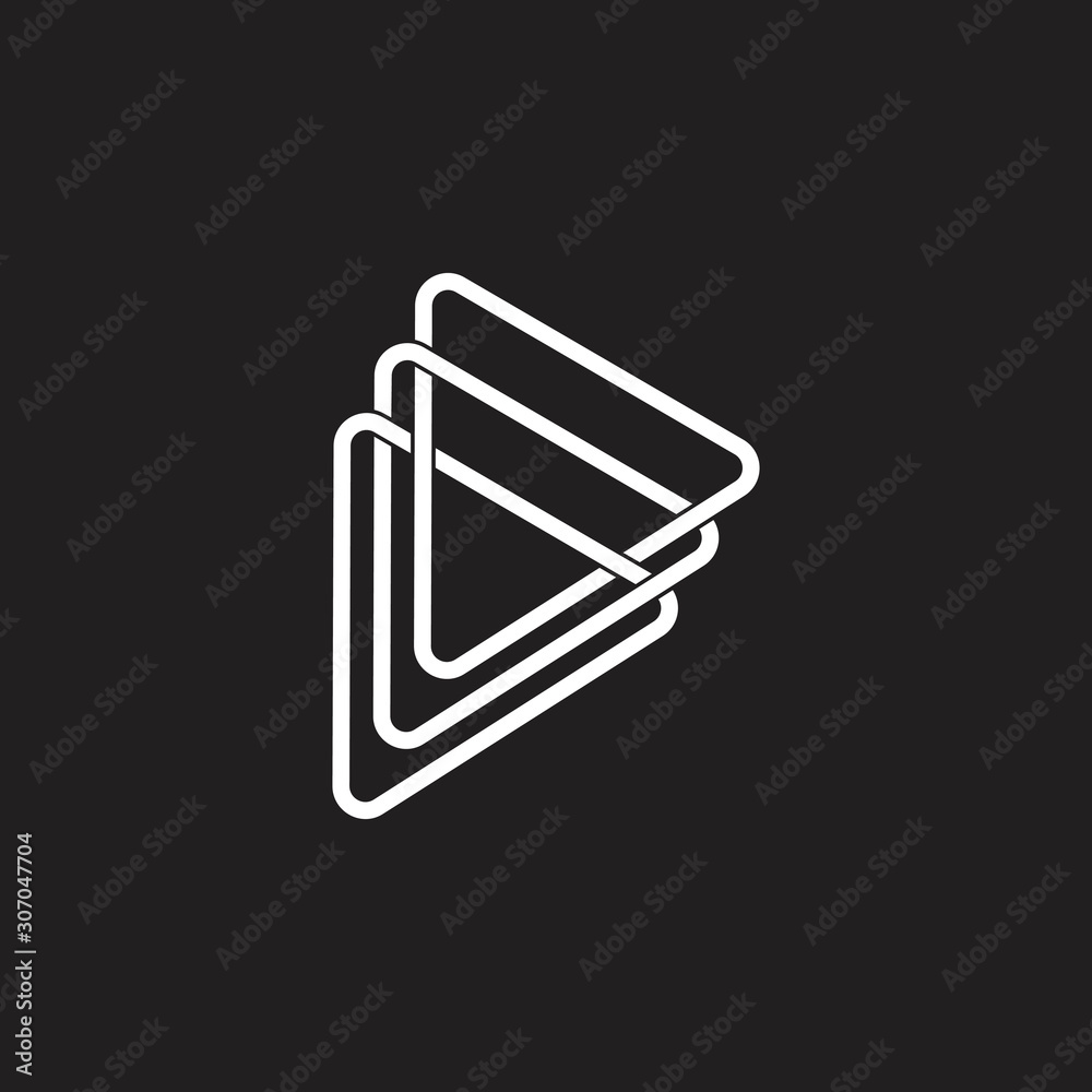 linked triangle wire symbol logo vector linked triangle wire symbol logo vector