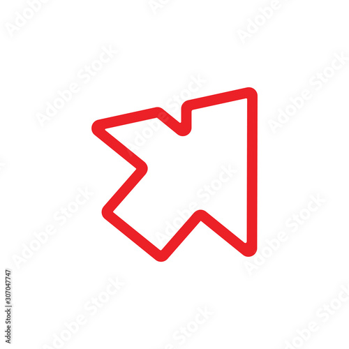 letter v simple arrow click cursor design vector