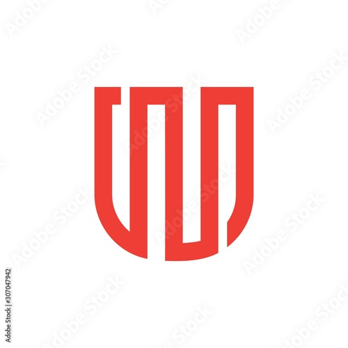 letter un simple geometric line logo vector