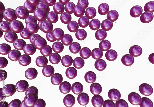 3d over bright purple fruit isolate on white background top view .Image for a commercial advertisement for fruit and beverages for health lovers 3Drender