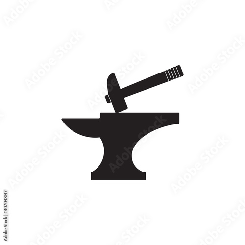 hammer iron silhouette simple symbol vector