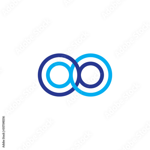 linked circle overlap colorful logo vector