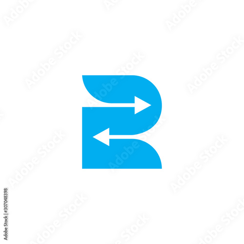 number 2 geometric arrow logo vector