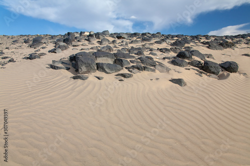 Gobi Desert Singing Sand Dunes black stones