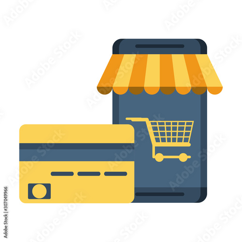 credit card with smartphone ecommerce