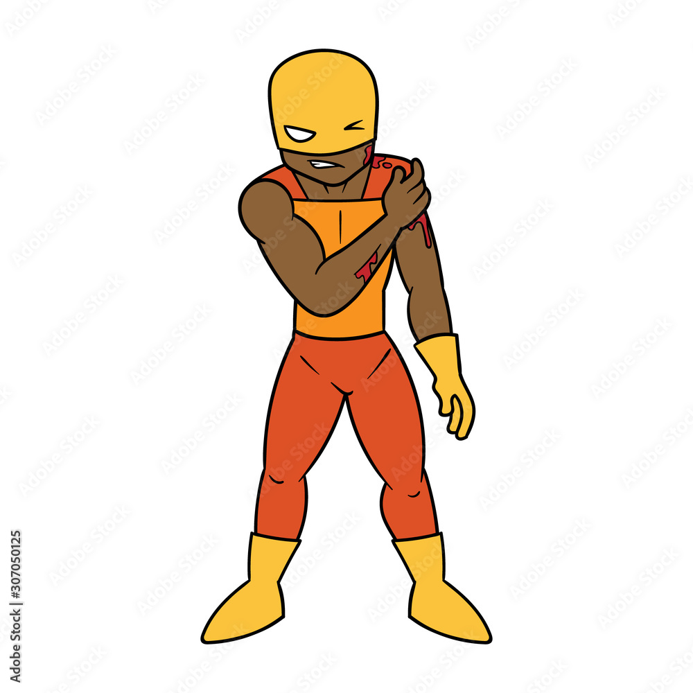Cartoon Hurt Superhero Vector Illustration Cartoon Hurt Superhero Vector Illustration