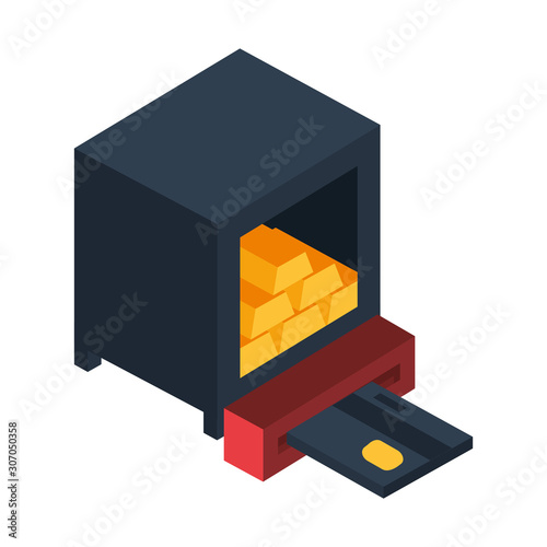 safe box money isolated icon