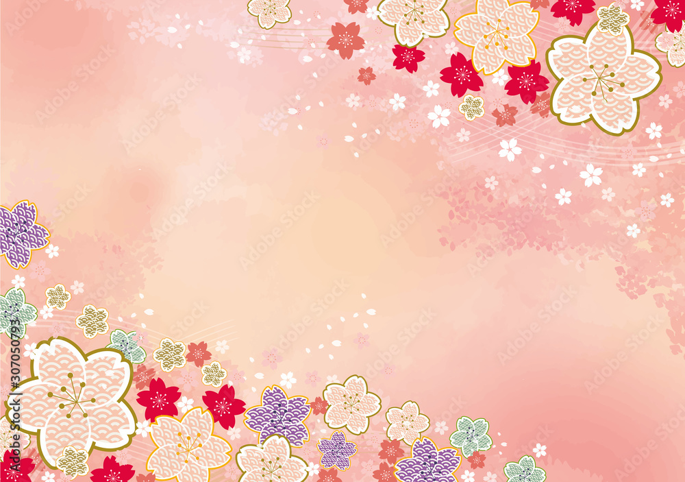 桜：桜 花 背景 4月 春 3月 ひな祭り 節句 早春 フレーム 枠 Stock Vector | Adobe Stock