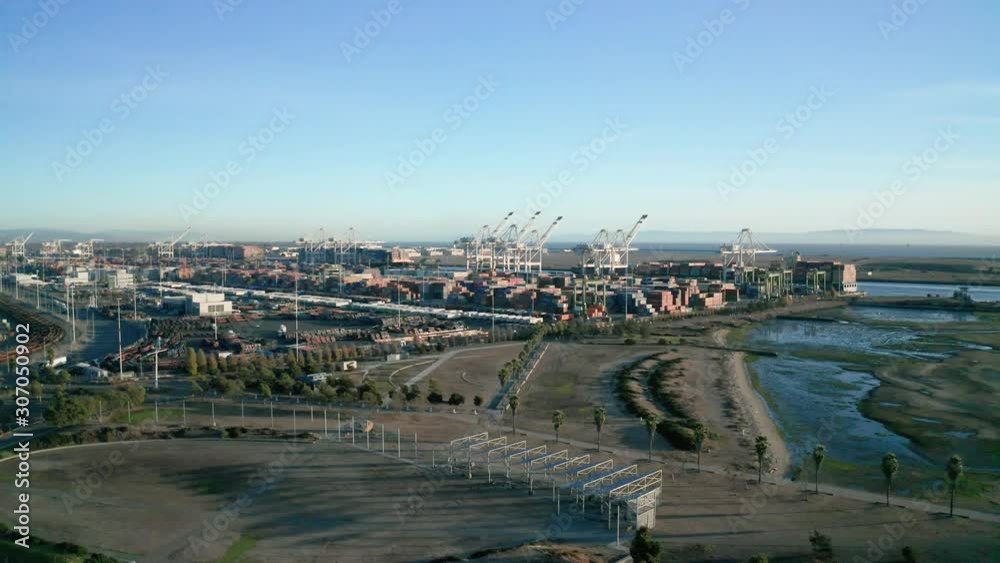 Import and export companies in business near the bay.