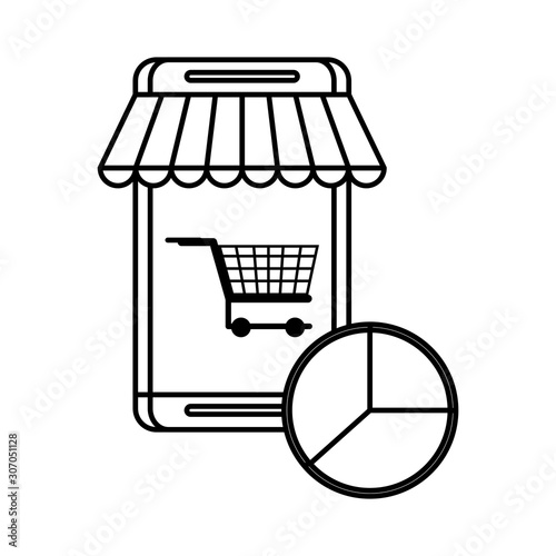 smartphone device with shopping cart