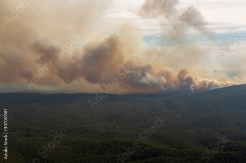 Australian bushfire extreme smokeclouds aerial