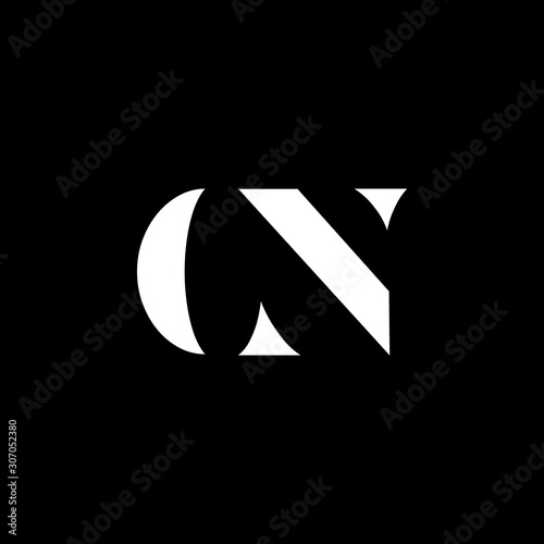 Abstract creative letter CN logo design vector for business company