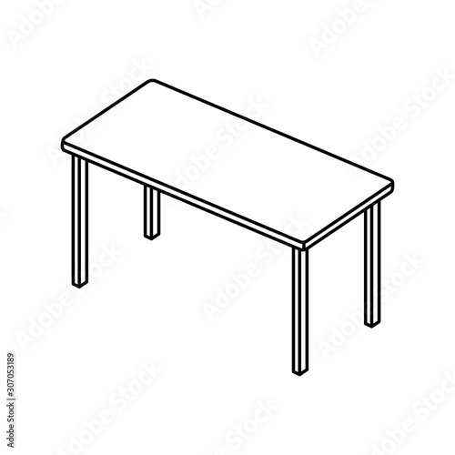 table rectangle furniture line style icon vector illustration design