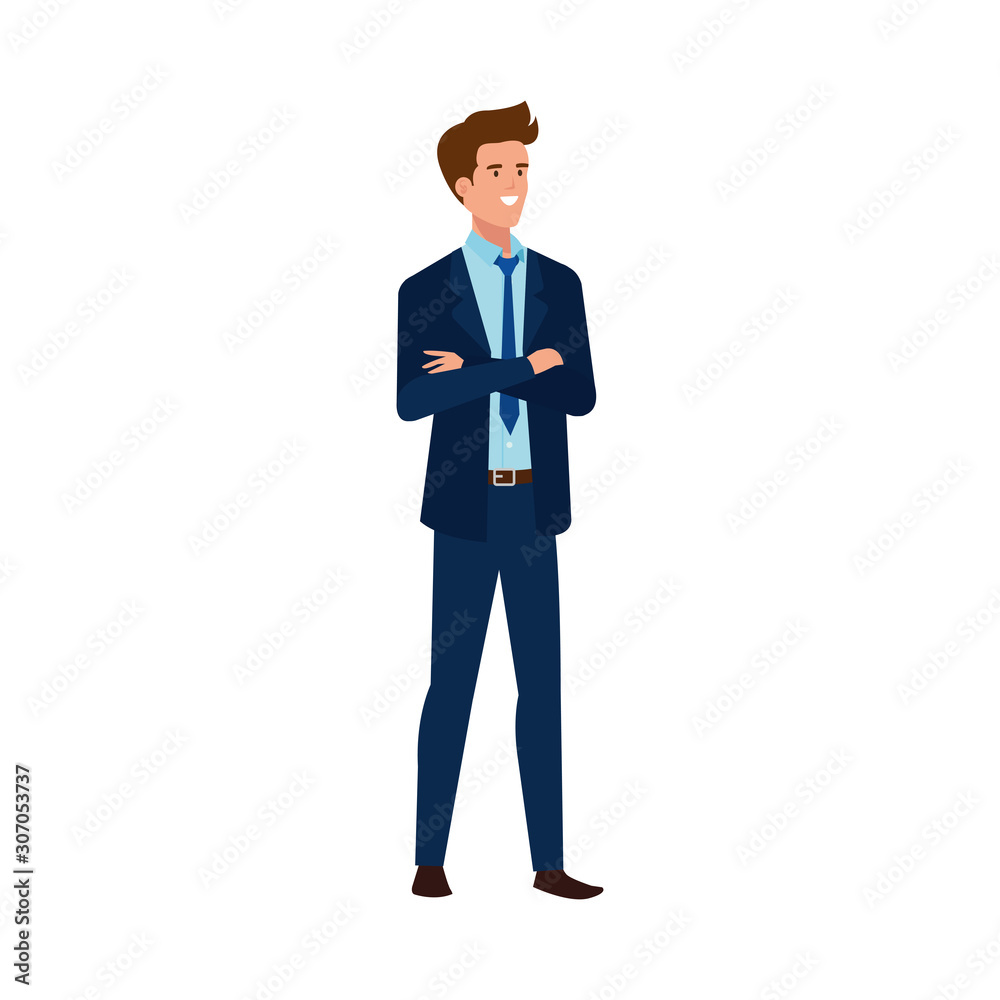 businessman elegant avatar character icon vector illustration design