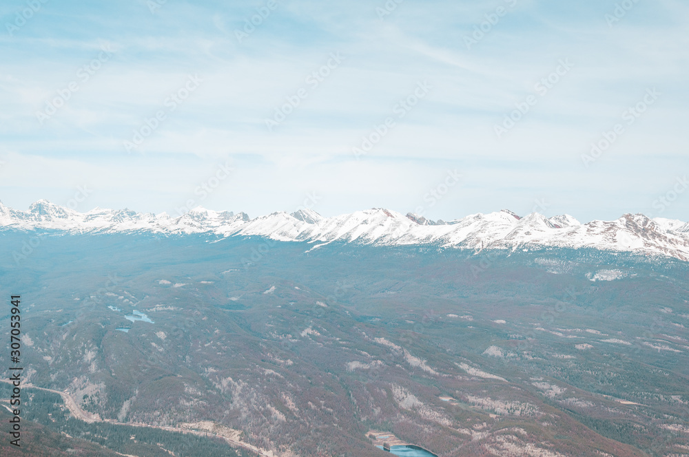 Landscape of mountains in Jasper