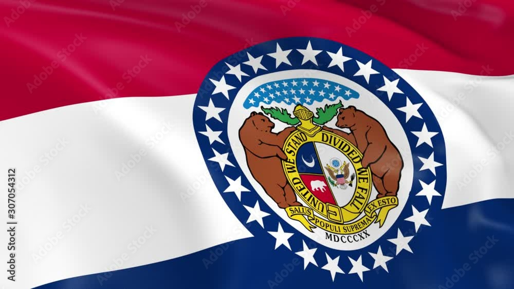 custom made wallpaper toronto digitalPhoto realistic slow motion 4KHD flag of the US State of Missouri waving in the wind.  Seamless loop animation with highly detailed fabric texture in 4K resolution.