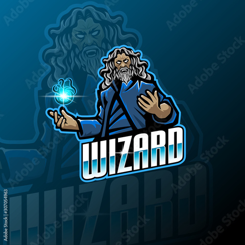 Wizard esport mascot logo design