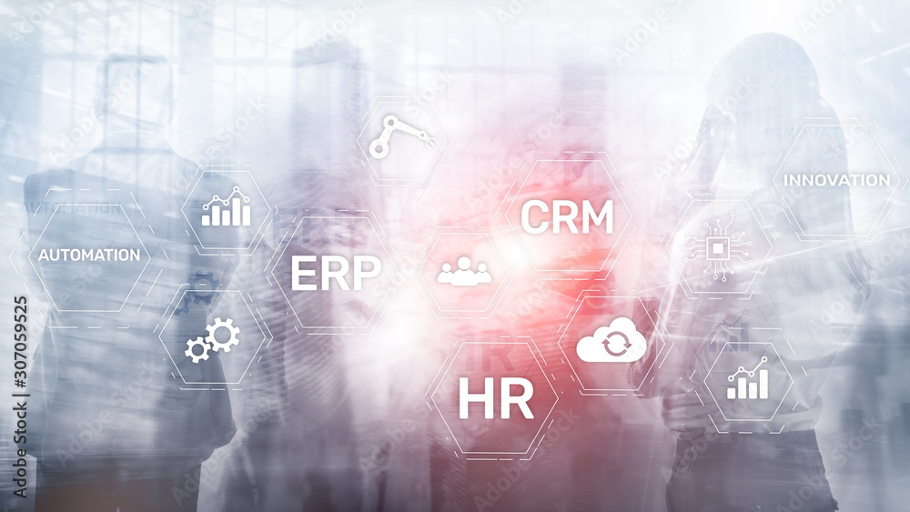 ERP, Business innovation concept on blurred background. ERP, Business innovation concept on blurred background.