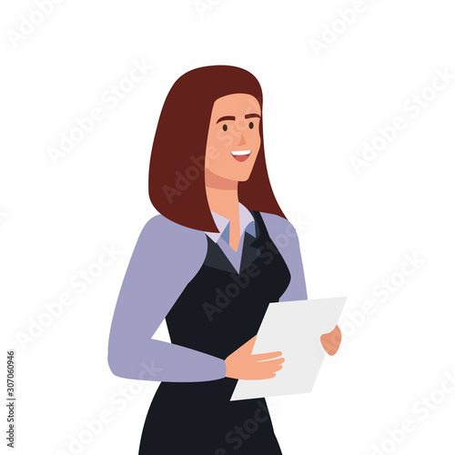 business woman elegant avatar character vector illustration design