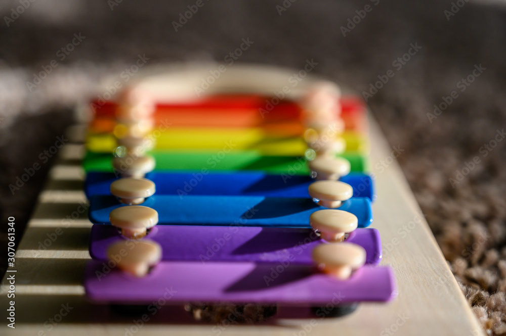 Rainbow multicolored xylophone row of bars Rainbow multicolored xylophone row of bars