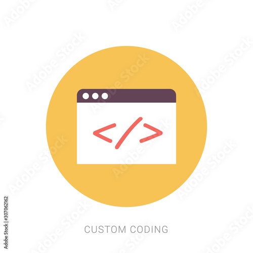 Custom coding symbol on white background,clean vector © Apugraphics