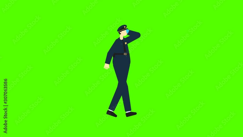 Police Walk And Calling Smartphone Police Walk And Calling Smartphone