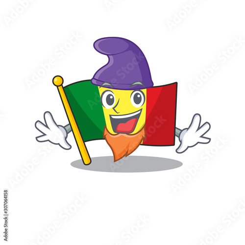Flag mali mascot cartoon style as an Elf