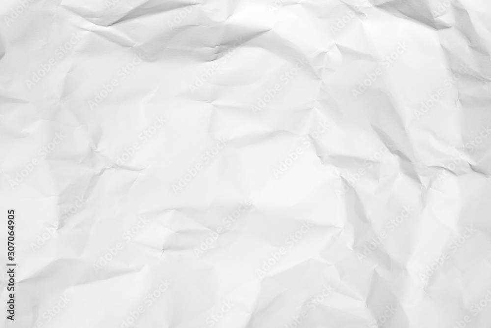 White crumpled paper texture background.	