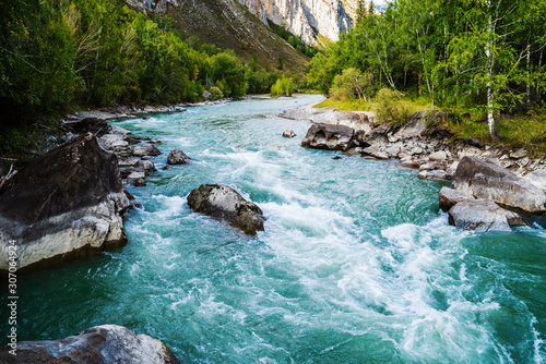 Behemoth River Rapid on the Chuya River, Mountain Altai, Russia
