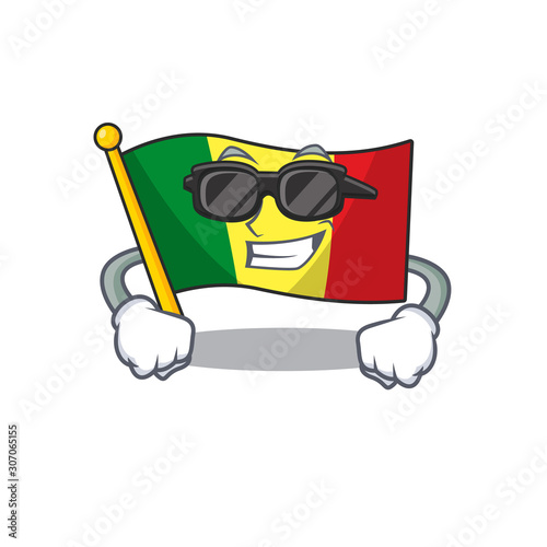 Super cool flag mali character wearing black glasses