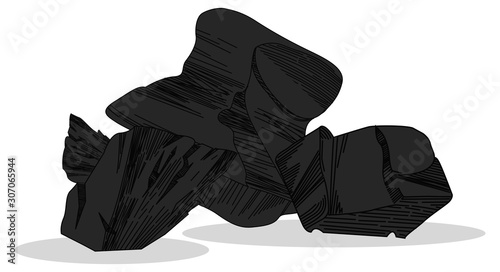 Charcoal Pile Illustration